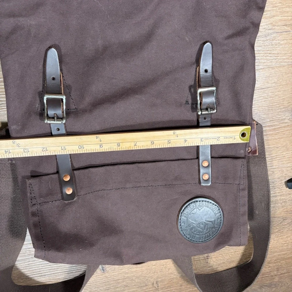Duluth Pack Scout Backpack Brown Canvas Leather Straps Made in USA Daypack